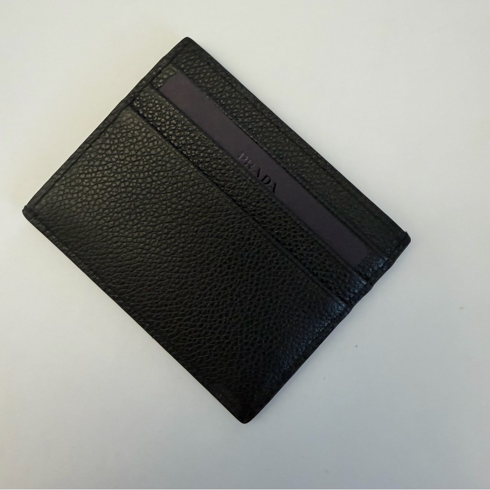 Prada Men’s Black Leather Card Holder - Picture 2 of 4